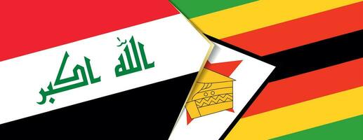 Iraq and Zimbabwe flags, two vector flags.