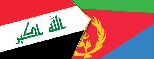 Iraq and Eritrea flags, two vector flags.