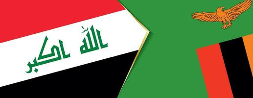 Iraq and Zambia flags, two vector flags.