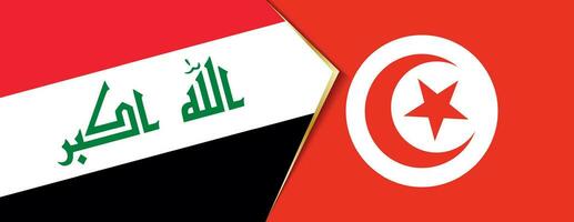 Iraq and Tunisia flags, two vector flags.
