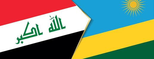 Iraq and Rwanda flags, two vector flags.