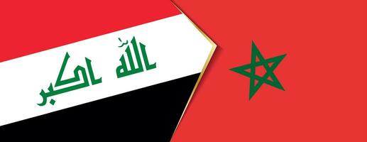 Iraq and Morocco flags, two vector flags.