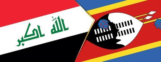 Iraq and Swaziland flags, two vector flags.