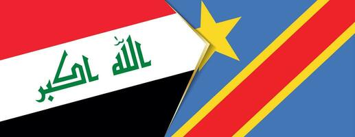 Iraq and DR Congo flags, two vector flags.