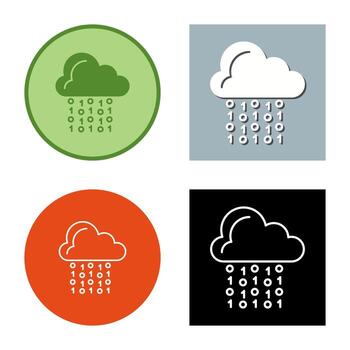 icono de vector de codificación de nube
