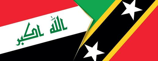 Iraq and Saint Kitts and Nevis flags, two vector flags.