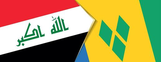 Iraq and Saint Vincent and the Grenadines flags, two vector flags.