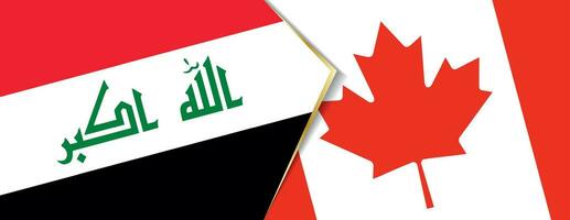 Iraq and Canada flags, two vector flags.