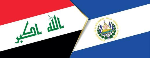 Iraq and El Salvador flags, two vector flags.