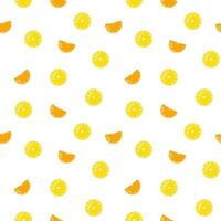 Orange and lemon slices vector seamless pattern, background, wallpaper, print, textile, fabric, wrapping paper, packaging design