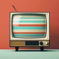 No signal tv illustration. Retro colorful image Generative AI photo