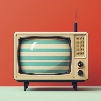 No signal tv illustration. Retro colorful image Generative AI photo