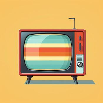 No signal tv illustration. Retro colorful image Generative AI photo