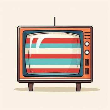 No signal tv illustration. Retro colorful image Generative AI photo