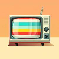 No signal tv illustration. Retro colorful image Generative AI photo