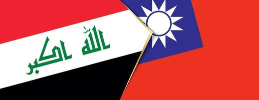 Iraq and Taiwan flags, two vector flags.