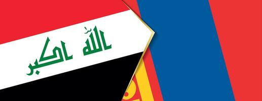 Iraq and Mongolia flags, two vector flags.