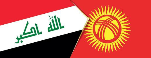 Iraq and Kyrgyzstan flags, two vector flags.