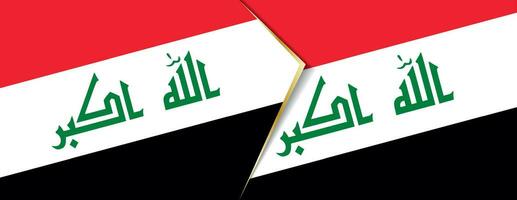 Iraq and Bulgaria flags, two vector flags.