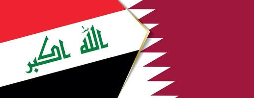 Iraq and Qatar flags, two vector flags.