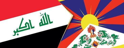 Iraq and Tibet flags, two vector flags.