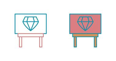 icono de vector de exhibición de diamantes