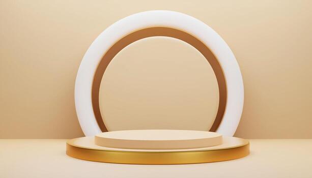 Pastel 3d background product display podium. Minimal wall scene for products showcase, Promotion display, Generative Ai photo