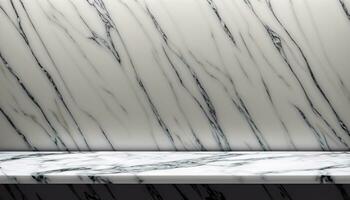 White Marble Texture Suitable for Product Presentation Backdrop, Display, and Mock up, Generative Ai photo