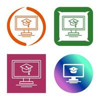 icono de vector de curso en línea