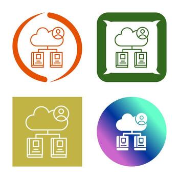icono de vector de biblioteca de nube