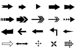 Arrows.Collection of black vector arrows. Cursor. Arrow vector icon. Collection of different arrows in flat style for web design or interface. Direction symbols. Vector illustration.