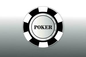 Casino chip. Poker chip icon isolated on gray background.Image of a chip in black and white style. vector