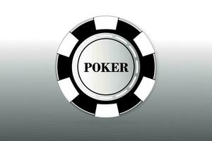 casino chip. póker chip icono aislado en gris imagen de fondo de un chip en negro y blanco estilo. vector