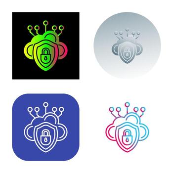 icono de vector de seguridad en la nube