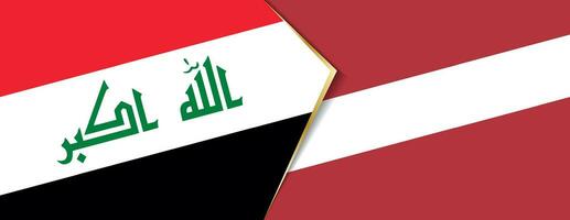 Iraq and Latvia flags, two vector flags.