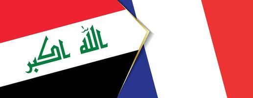 Iraq and France flags, two vector flags.