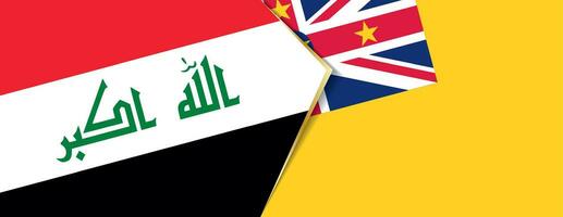 Iraq and Niue flags, two vector flags.