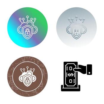 icono de vector de seguridad en la nube