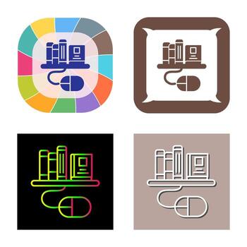 icono de vector de biblioteca digital