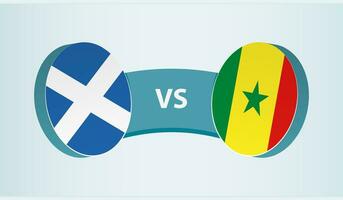 Escocia versus Senegal, equipo Deportes competencia concepto. vector