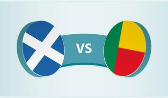 Escocia versus benín, equipo Deportes competencia concepto. vector