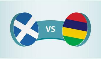 Scotland versus Mauritius, team sports competition concept. vector