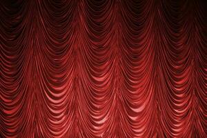 Stage classic burgundy curtains. Theatrical background. photo