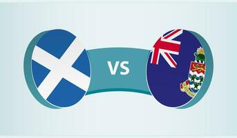 Escocia versus caimán islas, equipo Deportes competencia concepto. vector