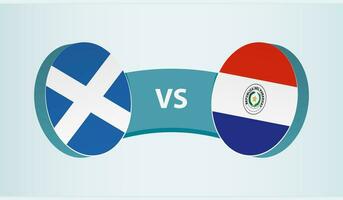 Scotland versus Paraguay, team sports competition concept. vector