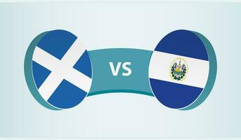 Scotland versus El Salvador, team sports competition concept. vector