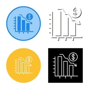 gráfico abajo vector icono