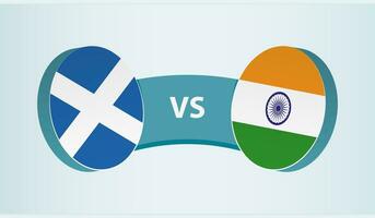 Scotland versus India, team sports competition concept. vector