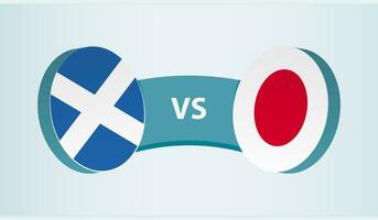 Scotland versus Japan, team sports competition concept. vector