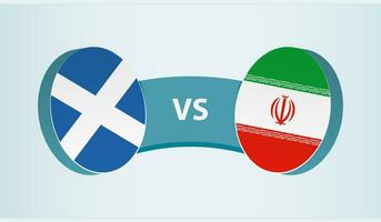 Scotland versus Iran, team sports competition concept. vector